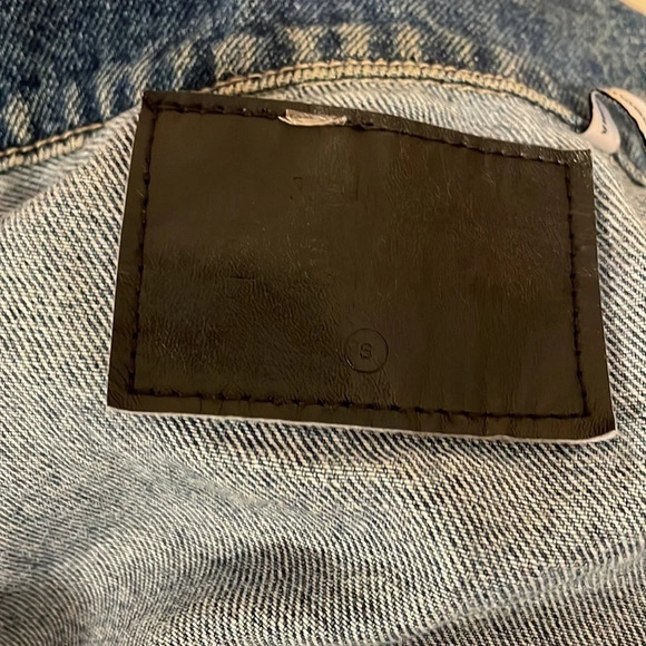 Refuge womens Small Jacket coat Jean denim distressed blue button up basic - Picture 4 of 5